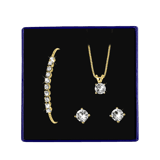 Zilveren goldplated sieradenset met Swarovski kristal voor dames