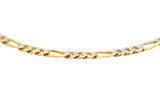 375 Gold Armband mit Figaro-Gliedern und Diamantschliff