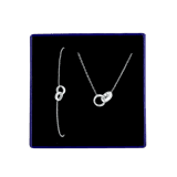 Gerecycled zilveren set ketting&armband rondjes