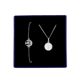 Set mit Kette und Armband aus 925 Silber, Lebensbaum