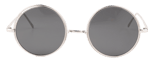 Silberfarbene Sonnenbrille mit blauen Gläsern