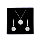925 Silber-Set, Scheibe/Stern, mit Zirkonia