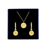 925 Silber-Set, vergoldet, Scheibe/Stern, mit Zirkonia