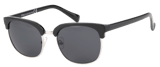 Schwarze Sonnenbrille mit silberfarbenen Akzenten
