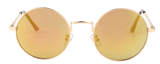 Goldfarbene Sonnenbrille mit runden Spiegelgläsern