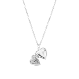 Bijoux zilverkleurige ketting met medaillon hart voor dames