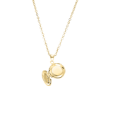 Goldfarbene Byoux Halskette mit rundem Medaillon