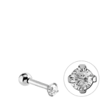 Stainless steel helixpiercing met zirkonia