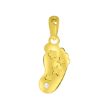 Anhänger, 585 Gelbgold, Fuß mit Zirkonia