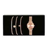 Rotvergoldetes Edelstahl-Set Endless Armbänder&Armbanduhr