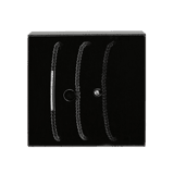 Gerecycled stainless steel set blackplated endless armbanden kristal
