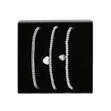 Gerecycled stainless steel set endless armbanden met kristal