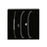 Gerecycled stainless steel set blackplated endless armbanden kristal