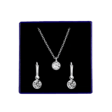 Kinderset aus 925 Silber, rund mit weißem Zirkonia
