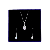 Zilveren set kristal AB