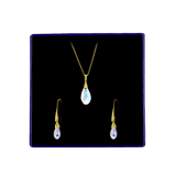 Schmuckset, 925 Silber, vergoldet, Kristall AB