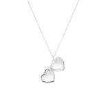 Halskette & Anhänger, 925 Silber, Medaillon, Herz, Zirkonia