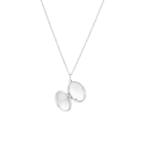 Halskette & Anhänger, 925 Silber, Medaillon, oval, Zirkonia