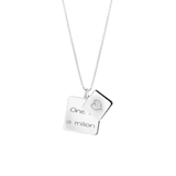 Kette & Anhänger, 925 Silber, viereckig