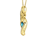 Zilveren ketting gold gravering geboortesteen