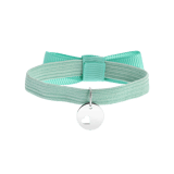 Elastisches Kinderarmband in Aqua mit Münzanhänger
