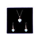 Schmuckset, 925 Silber, rotvergoldet, Kristall AB