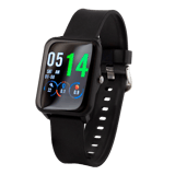Axcent smartwatch met een zwart rubberen band