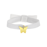 Elastisches Kinderarmband in Weiß mit Schmetterling-Anhänger