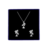 Schmuckset, 925 Silber, Rose mit Zirkonia