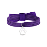 Elastisches Kinderarmband in Lila mit Pfotenabdruck-Anhänger