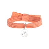 Elastisches Kinderarmband in Pfirsich mit Bär-Anhänger