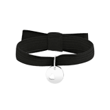 Zwarte kinderrekarmband met hanger munt hart