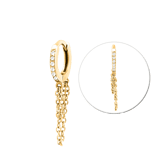 Stainless steel helixpiercing gold kristal+ketting