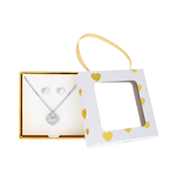 Silberfarbenes Bijoux-Schmuckset mit Herzen