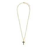 Gerecycled stainless steel goldplated herenketting met hanger kruis
