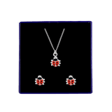 Kinder-Schmuckset, 925 Silber, roter Marienkäfer