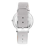 Regal dameshorloge met een grijze pu leren band
