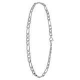 Gerecycled stainless steel enkelband met figaro schakel