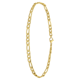 Gerecycleerd stainless steel goldplated enkelbandje figaro schakel
