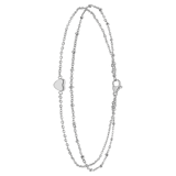 Gerecycled dubbele stainless steel enkelbandje met een hartje