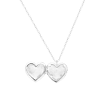 Zilveren ketting&hanger hart medaillon voor dames