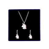 Zilveren kinderset unicorn met emaille