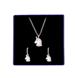 Zilveren kinderset unicorn met emaille