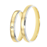 Bicolor-Trauring für Damen, 585 Gold, 3 mm, Evy TW 307