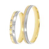 Bicolor-Trauring für Damen, 585 Gold, 3 mm, Lina TW 310