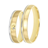 14K bicolor gouden dames trouwring 4mm Rosa TW 455