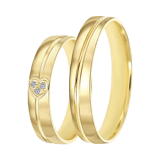 14K geelgouden heren trouwring 4mm Sterre TW 457