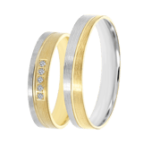 Bicolor-Trauring für Damen, 585 Gold, 4 mm, Tess TW 458