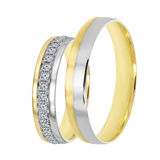 9K bicolor heren trouwring 4mm Yara TW 460