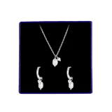 Schmuckset, Halskette & Ohrringe, 925 Silber, Süßwasserperle